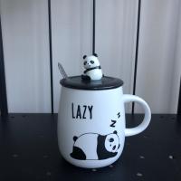 Panda Lazy Kapaklı Kaşıklı Kupa Bardak