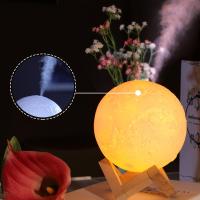 3D Ay Lamba 3 Renkli Gece Lambası Hava Nemlendirici Koku Makinesi