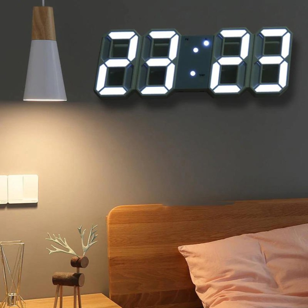 3D LED Dijital Alarm Termometre Takvim Özellikli Masa Duvar Saati 3D LED Dijital Alarm Termometre Takvim Özellikli Masa Duvar Saati