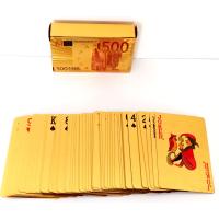 500 Euro Şeklinde Gold İskambil Kağıdı Seti, Pişti ve 51 Oyun Kağıdı