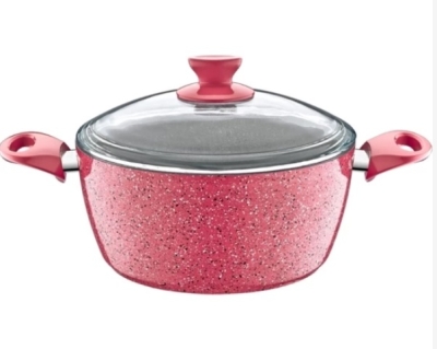 Ece Granit Pembe 20 cm Derin Tencere