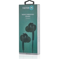 Factor-M Mikrofonlu Kulak İçi Kulaklık Siyah