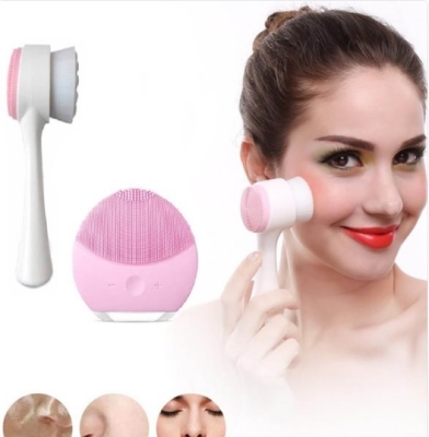 Forever Luna Mini Şarjlı Cilt Temizleme Cihazı Ve Profesyonel Temizleme Fırçası Pembe