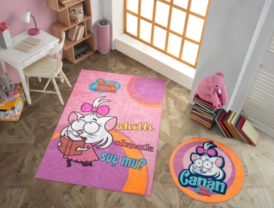 Hobby Kral Şakir Canan Lisanslı Pembe 80x80 Halı Paspas