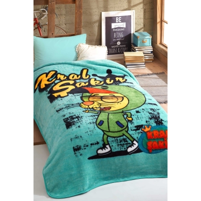 Hobby Kral Şakir Lisanslı Battaniye Tek Kişilik Mavi