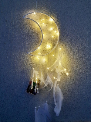 Işıklı Ay Şeklinde Rüya Düş Kapanı Dream Catcher