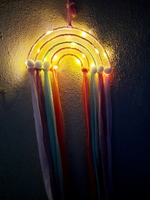 Işıklı Gökkuşağı Rüya Düş Kapanı Dream Catcher