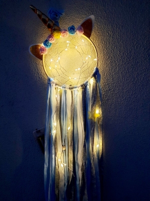 Işıklı Unicorn Taçlı Rüya Düş Kapanı Dream Catcher