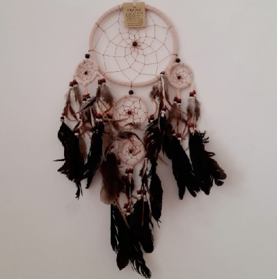 Krem Süet Kuş Tüylü Rüya Düş Kapanı Dream Catcher