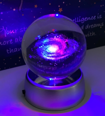 Kristal Samanyolu Galaxy Işıklı Cam Küre
