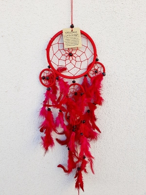 Otantik Rüya Düş Kapanı Kırmızı Dream Catcher