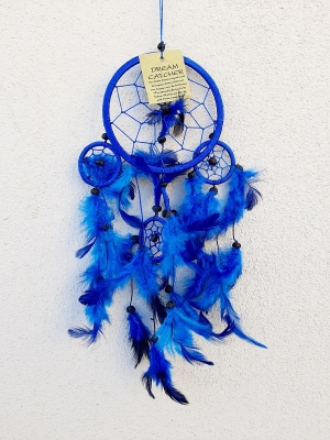 Otantik Rüya Düş Kapanı Mavi Dream Catcher
