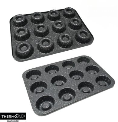 ThermoAd Döküm Granit Muffin Kalıbı 12'li