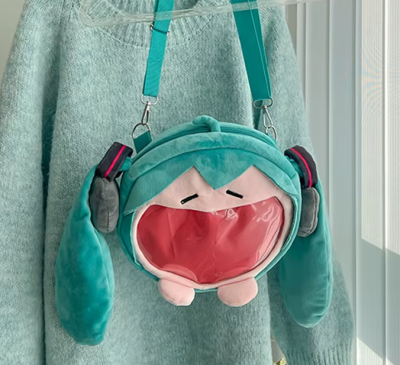 Anime Hatsune Miku Pembe Sakura S Versiyonu Kawaii Peluş Omuz Çantası