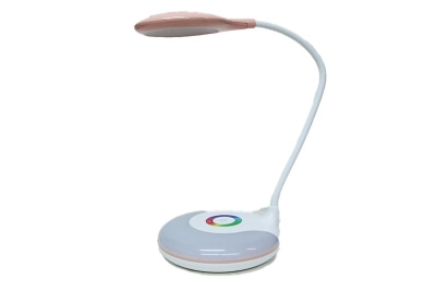 Dokunmatik Şarjlı Led Masaüstü Lamba Çalışma Lambası RGB Ambiyans Özellikli Pembe