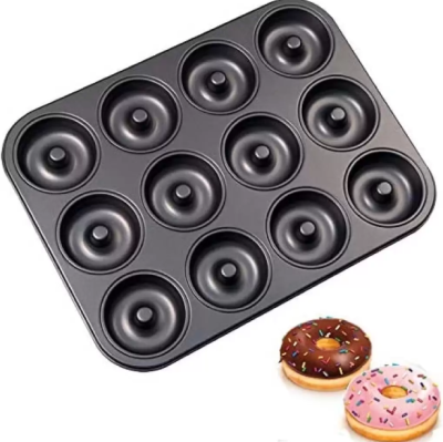 İvory 12li Donut Yanmaz Yapışmaz Teflon Kaplama Borulu Muffin Kek Kalıbı