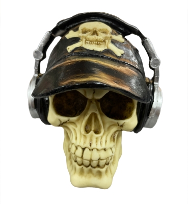 Müzik Dinleyen Kuru Kafa İskelet Kumbara