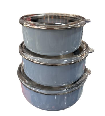 Noble Life 3'lü Emaye Saklama Kabı Seti Mavi