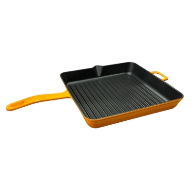 Olika Iron 30*30Cm Demir Döküm Kare Izgara Tava Turuncu