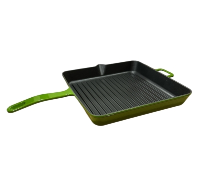 Olika Iron 30*30Cm Demir Döküm Kare Izgara Tava Yeşil