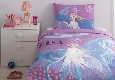 Özdilek Frozen Snow Tek Kişilik Disney Lisanslı Lastikli Fitted Çarşaf Çocuk Pike Takımı