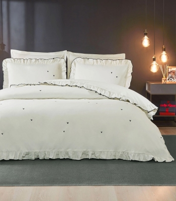 Özdilek Luminheart Sevgililer Günü Özel Çift Kişilik Lastikli Çarşaf Nevresim Takımı