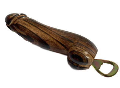 Özel Tasarım Ahşap Fallus Meşrubat Gazoz Açacağı Küçük Boy Model 1