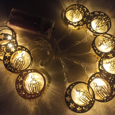 Ramazan Temalı Hilal Şerefeli Cami Şeklinde Pilli Gün Işığı Led Işık 2mt
