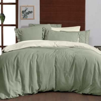 Sarev Kenyon Çift Kişilik Müslin Nevresim Takımı Yeşil