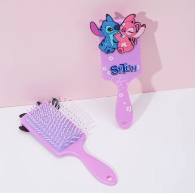 Sevimli Stitch Özel Tasarım 3D Tarak Mor