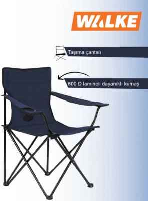 Walke Katlanabilir Kamp Sandalyesi Piknik Sandalyesi Plaj Sandalyesi Taşıma Çantalı