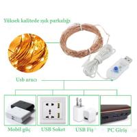 30 Mandallı USB Girişli Peri LED Işıklı Fotoğraf Askısı