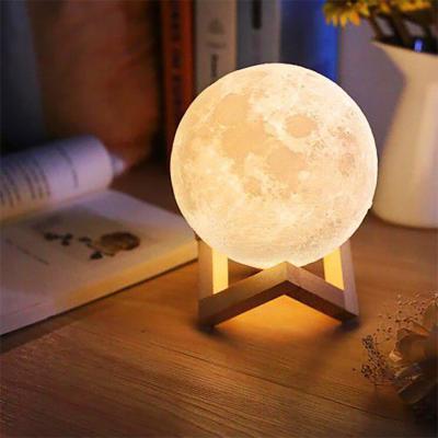 3D Ay Lamba Standlı Gece Lambası 15 Cm