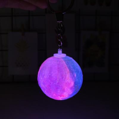 3D Galaxy Moon Lamba Işıklı Ay Anahtarlık