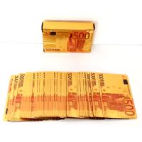500 Euro Şeklinde Gold İskambil Kağıdı Seti, Pişti ve 51 Oyun Kağıdı