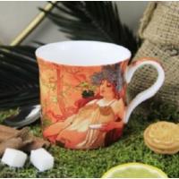 Ancel Porselen Alfons Mucha Çizimli Özel Kutulu New Bone China Kupa