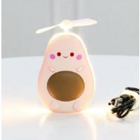 Avokado Mini Fan Işıklı Ayna Pembe