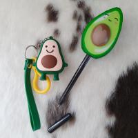 Avokado Tasarım Anahtarlık ve Squishy Tükenmez Kalem Seti