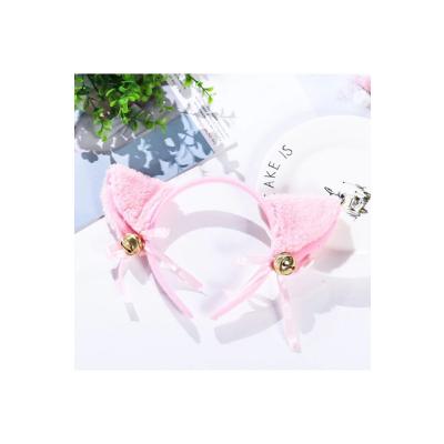 Çanlı Kedi Kulağı Anime Cosplay Taç Pembe