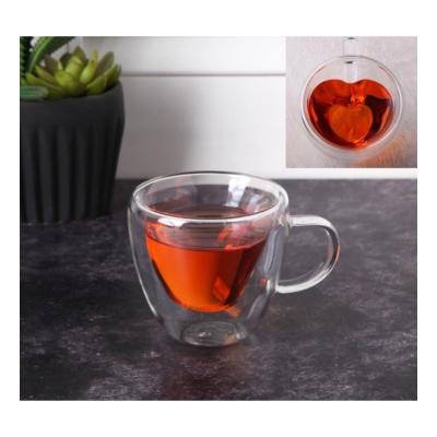 Çift Cidarlı Kalpli Bardak 200 ML DG-1504