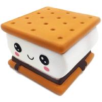 Çikolatalı Sandwich Bisküvi Şekilli Squishy Yumuşak Anahtarlık