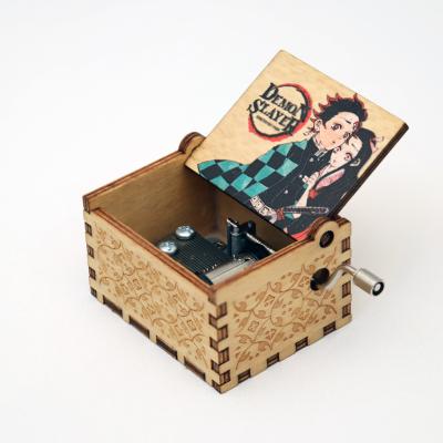 Demon Slayer Manuel Çevirmeli Ahşap İşlemeli Müzik Kutusu 2