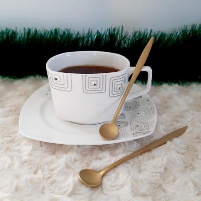 Destino Düz Mat Altın İnce Nescafe Kaşık Seti 6 Adet