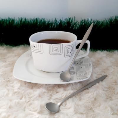 Destino Düz Mat Gümüş İnce Nescafe Kaşık Seti 6 Adet