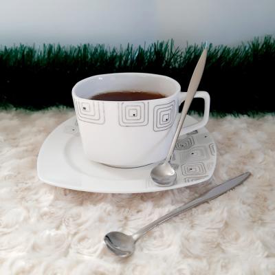 Destino Düz Parlak Gümüş İnce Nescafe Kaşık Seti 6 Adet