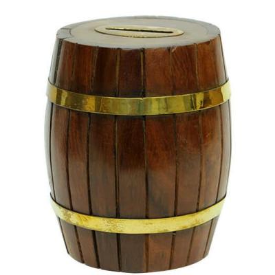 Fıçı Ahşap Kumbara Tip Box 7" 18 Cm