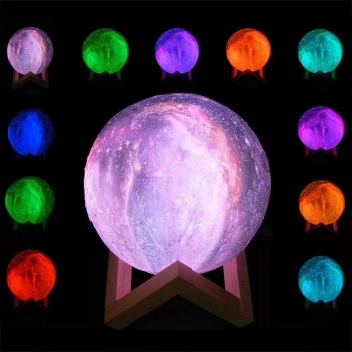 Galaxy Renk Degistiren Moonlight Dolunay Gece Lambasi 15 Cm Netavantaj