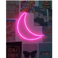 Half Moon Yarım Ay Neon Duvar Lambası Pembe