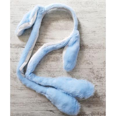 Hareketli Işıklı Tavşan Kulaklı Peluş Taç Mavi