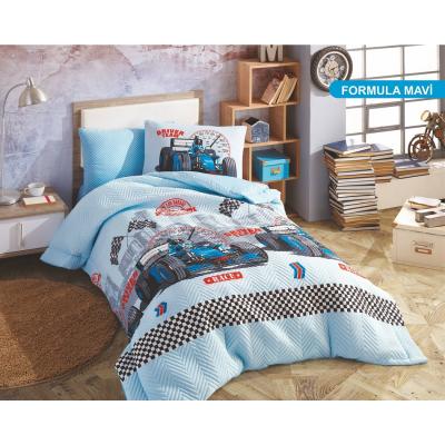 Hobby Dokun Formula Mavi Arabalı Kapitone Nevresim Takımı